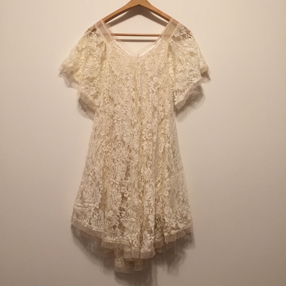 Free People Lace Butterfly Sleeve Dress - Picture 4 of 4
